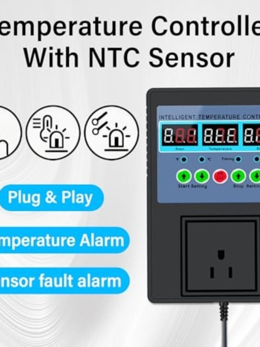 TempMaster Digital Temperature Controller Outlet,Heating & Cooling Thermostat wi - Picture 5 of 7